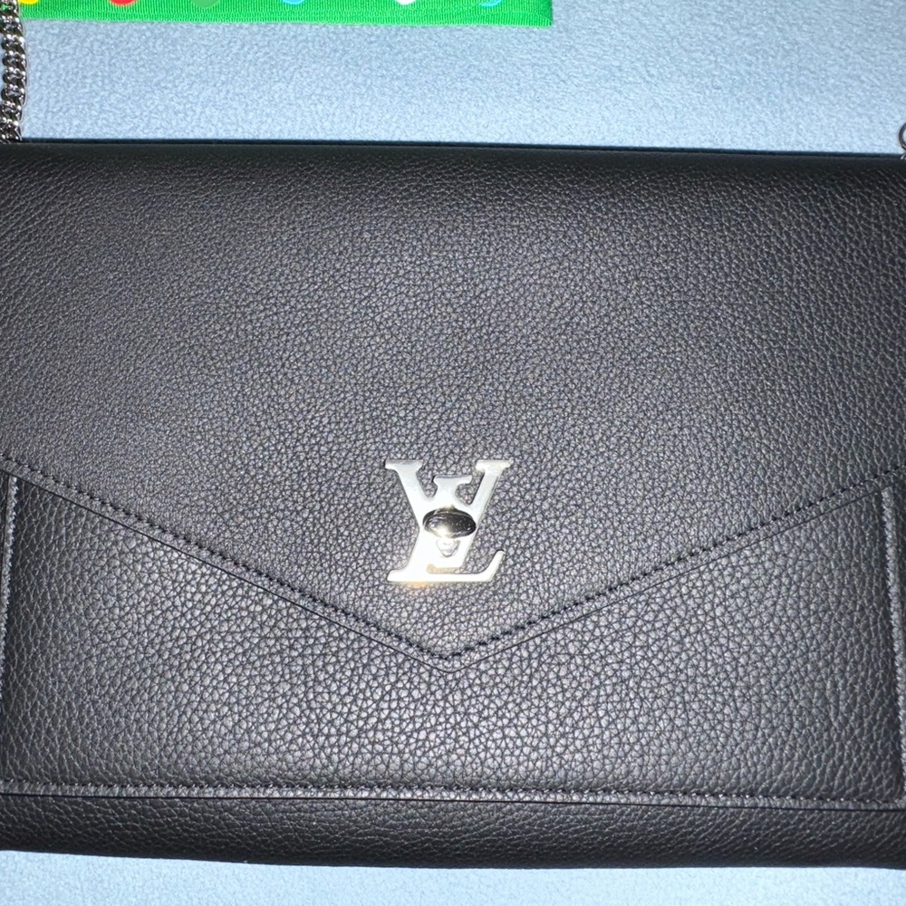 Louis Vuitton Black Crossbody/ Clutch with Envelope Flap with Silver hardware
